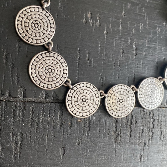 St. Thomas Silver Disk Dangle Black Leather Necklace Minimalist​​​​​​​​​​​​ - Picture 3 of 10